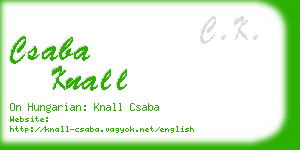 csaba knall business card